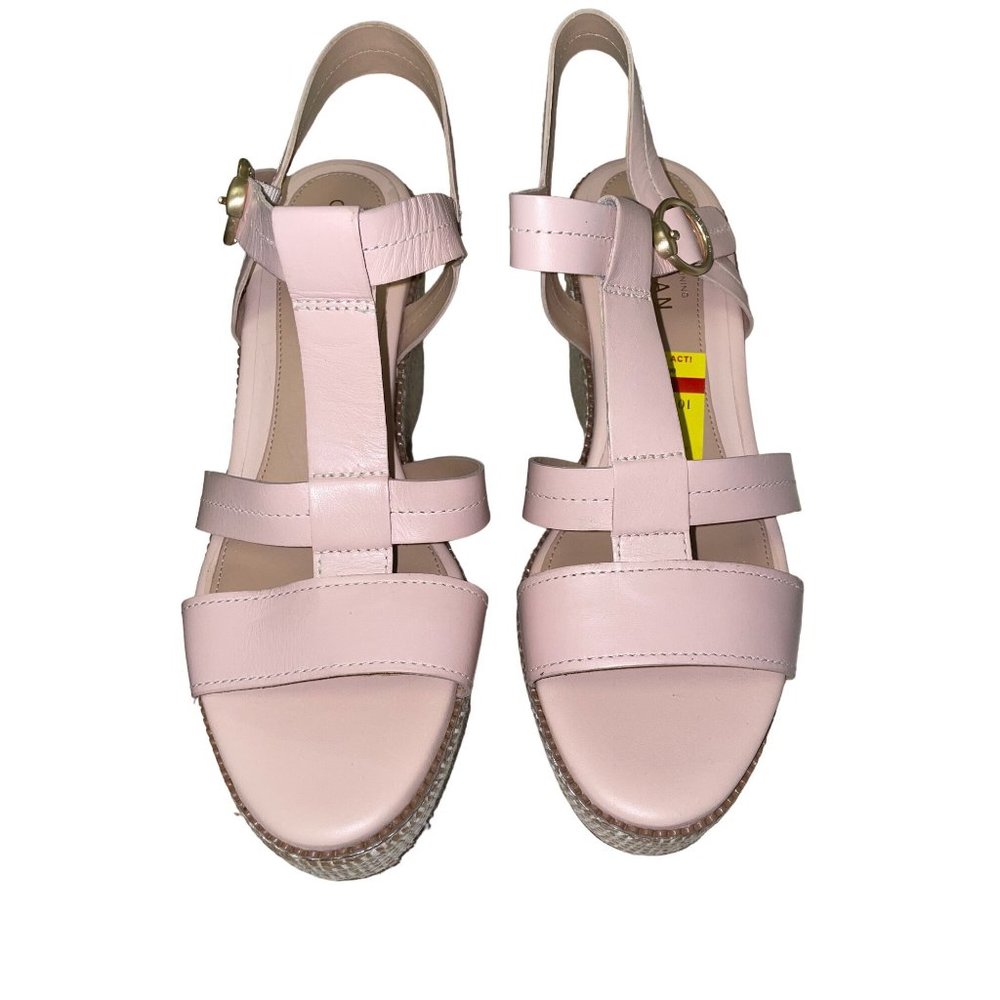 COLE HAAN Women's Cloudfeel All Day Espadrille Wedge Sandals Peach Whip Pink 9B - Picture 4 of 6